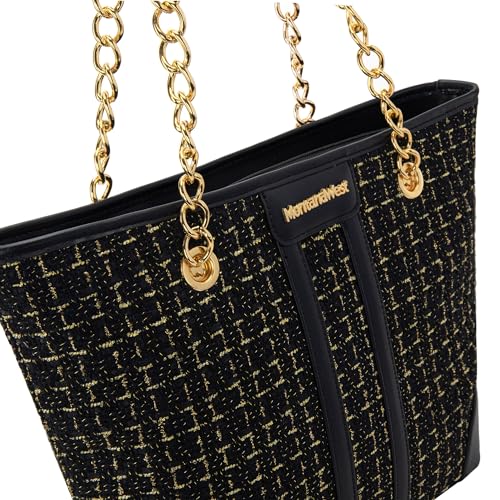 Image of Montana West MEDIUM Tote Bag for Women Quilted Chain Handbags Shoulder Purse