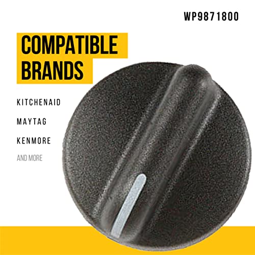 Partsbroz Wp9871800 9871800 Trash Compactor Knob - Compatible Kitchenaid Kenmore Maytag - Replaces Ap6014338 9871127 Ps11747576 - Comes In Black Color - Diameter Is Approx. 1,5 Inches #TOP1