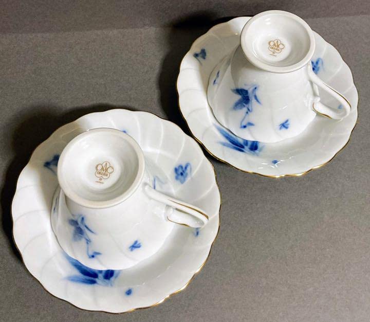 グリーン・ホワイト系 完成品♪ 大倉陶園 ブルーバイオレット すみれ