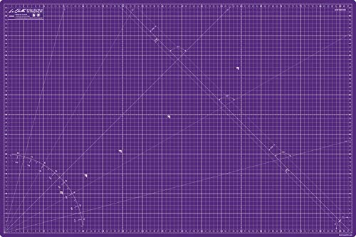 La Canilla snijmat voor zelfherstellend patchwork, A1 (90 x 60 cm) centimeter en inch (36 x 24 inch) raster aan beide zijden PVC recyclebaar snijmat 5-laags voor naai- en knutselwerk - premium kwaliteit Paars