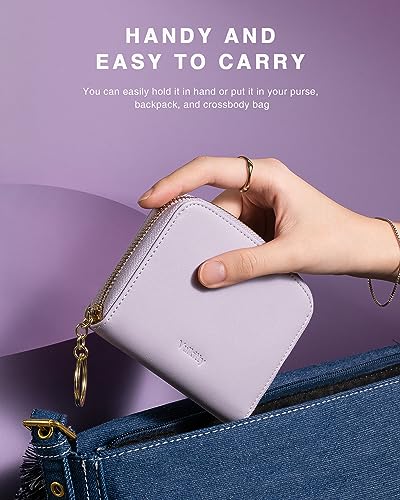 Vulkitty Wallet for ladies Purse Women RFID Blocking Trifold Compact Leather Card Case with ID Window and Zipper Coin Pocket - Image 4