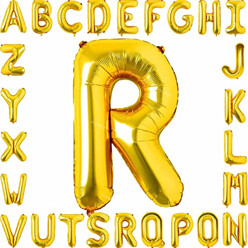 Ballon en aluminium - Lettres Ballon Feuille Gonflable pour Votre célébration d' anniversaire ou pour Votre Mariage d'hélium Lettre Gold,40 inch