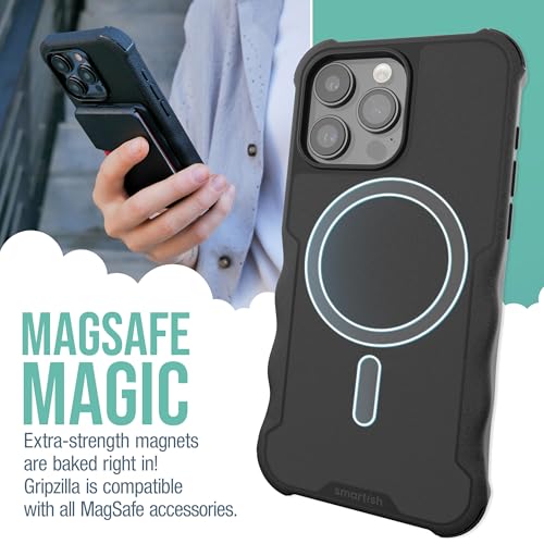 Image of Smartish - Feline Fine - iPhone 15 Pro Max MagSafe Armor Case - Gripzilla [Rugged & Tough] Heavy Duty Armor Case - Fits iPhone 15 Pro Max