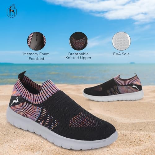 Image of Marc Loire Women's Lightweight Athleisure Knitted Active Wear Slip-On Sneaker Shoes for Sports, Athletics and Walking