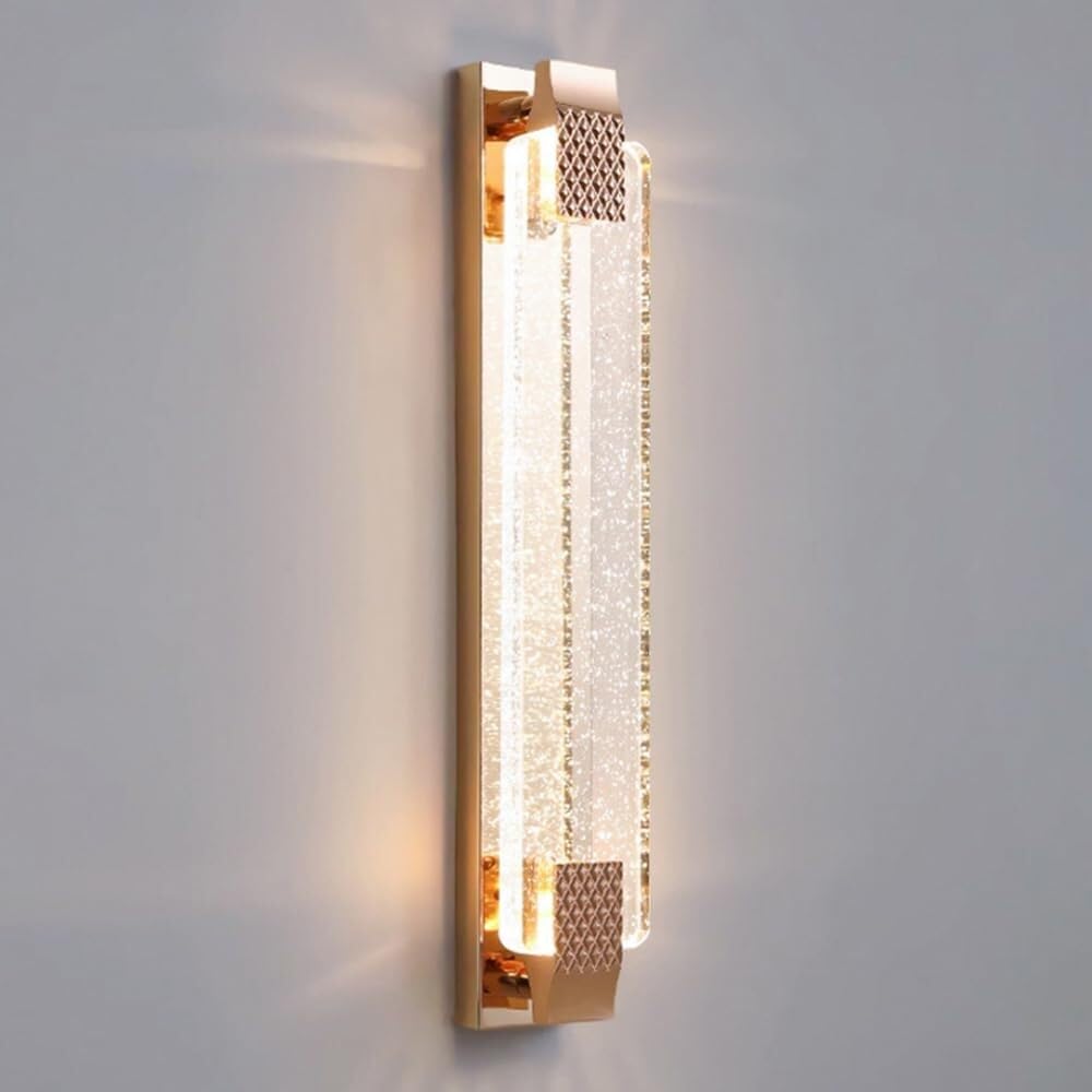 HXYSXHJUO LED Modern Bubble Crystal Wall Lamp Indoor Bathroom Light Bedside Entryway Sconce for Living Room Study Dining Hallway Stairs Hall Restaurant Mounted Lamp(Gold,