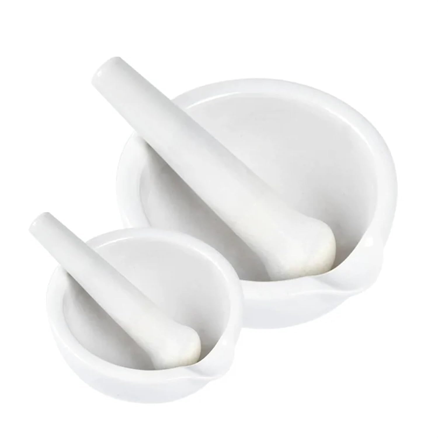 Juego de mortero de porcelana con varilla de molienda, cuenco de mezcla antiarañazos para especias y café