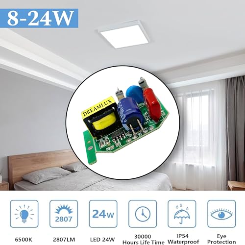 Image of Dreamlux 8W to 24W-300mA BIS Certified Non Isolated Driver, Universal & Multipurpose LED Panel Light Driver for Surface, Down, BulkHead Light (PACK OF 20PC)