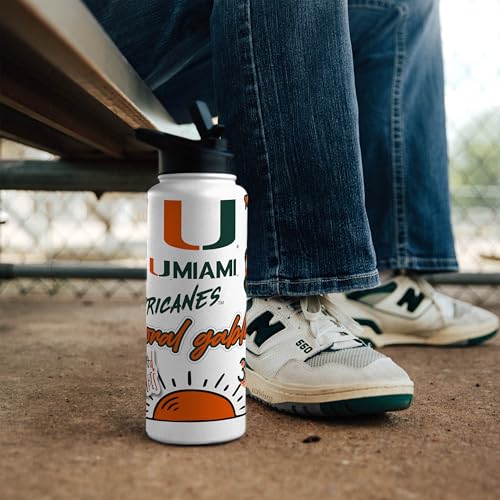 Image of Logo Brands NCAA Native 34 oz Quencher Water Bottle - | Local Icons Design | Double-Wall Insulated| Leak-Proof Lid & Built-In Straw