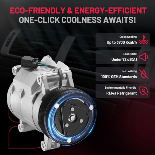 BDFHYK Air Conditioning A/C Compressor 158313 compatible with Buick Enclave V6 2008-2012 3.6L, compatible with Chevy Traverse 2009 2010 2011 2012 V6 3.6L