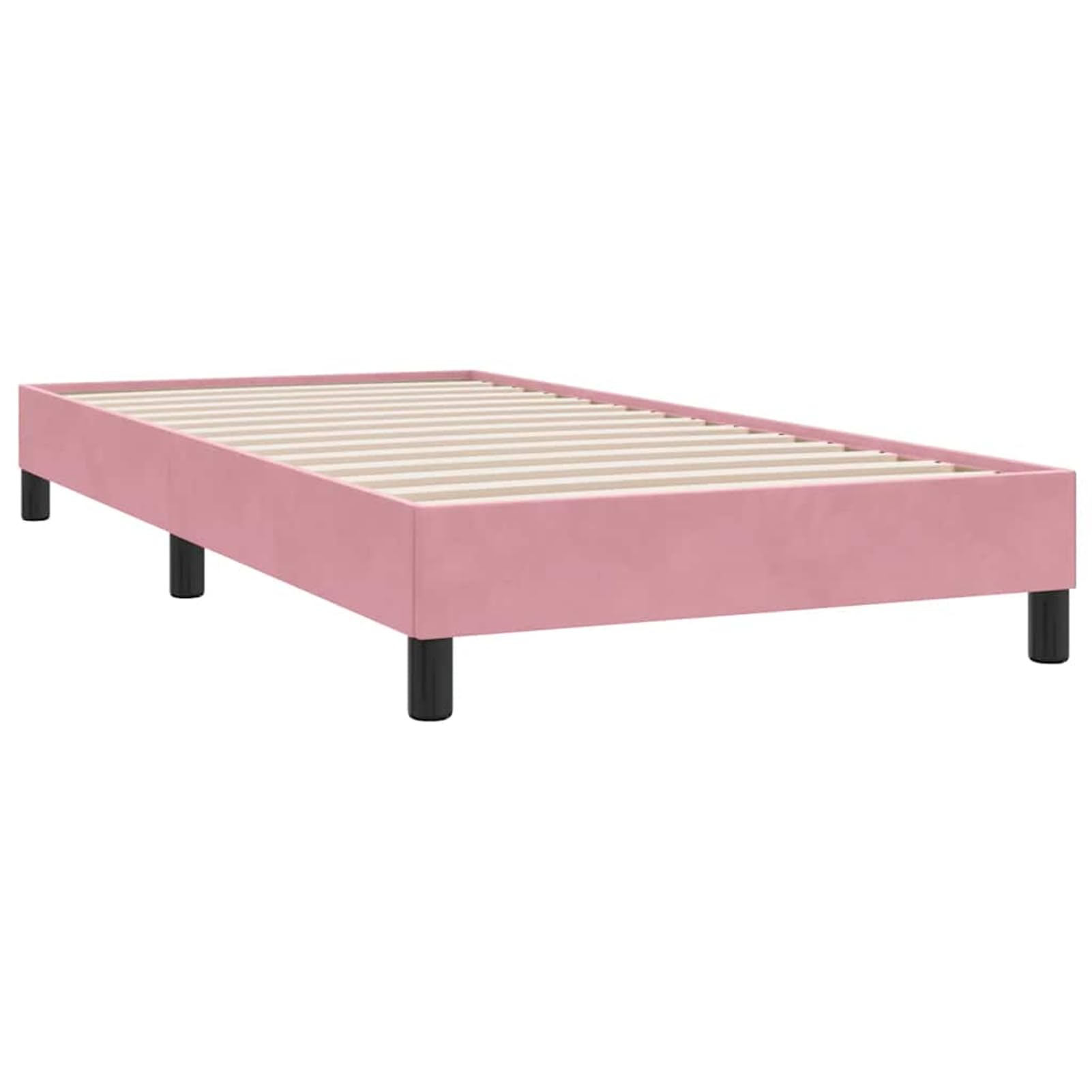 ATOMSTACK MAKER Letto a molle, rosa, 90 x 210 cm, con materasso a molle insacchettate, testiera in velluto regolabile e coprimaterasso traspirante, morbido, confortevole e facile da pulire