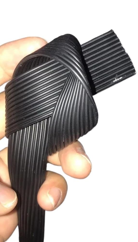 10-pinowy 12-pinowy 14-pinowy silikonowy kabel taśmowy do drukarki 3D, drut 20AWG, 22AWG, miękki, równoległy, czarny, miedziany, szeroka linia, 22AWG, 14 pinów