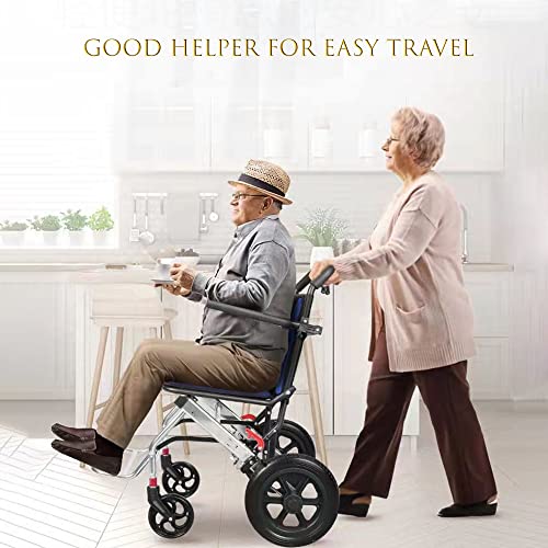 Lightweight Transport Wheelchair Only 17.5 Pounds, Easy To Travel, Folding, Portable Wheelchair Support 220 Pounds Suitable For Adults Or Kids(12"Rear Wheels) #TOP6