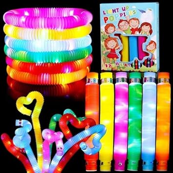 CrazyBuy Pop Light Fidget Tubes Pop Fidget LED pop Tube( Pack of 6)