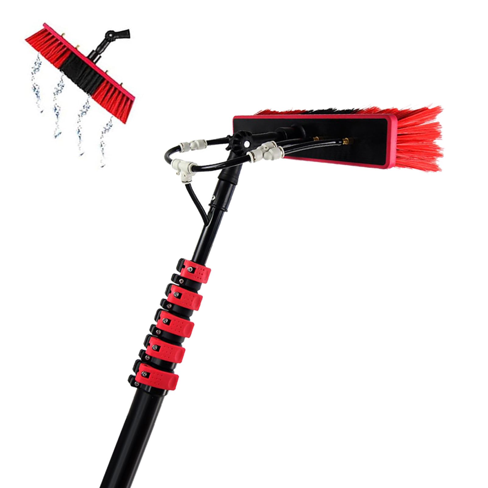 HYLYGFH Length Water Fed Brush, with Hose, Window Cleaning Brush Extendable, Cleaning Photovoltaic and Solar Panels,19.7FT/6M (11.8FT/3.6M),11.8FT/3.6M,11.8FT/3.6M
