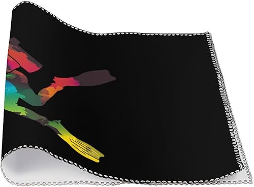Miniatura 3 de Scuba Diver Silhouette - Juego de 6 manteles individuales de buceo resistentes y lavables para decoración de mesa de cena y fiesta