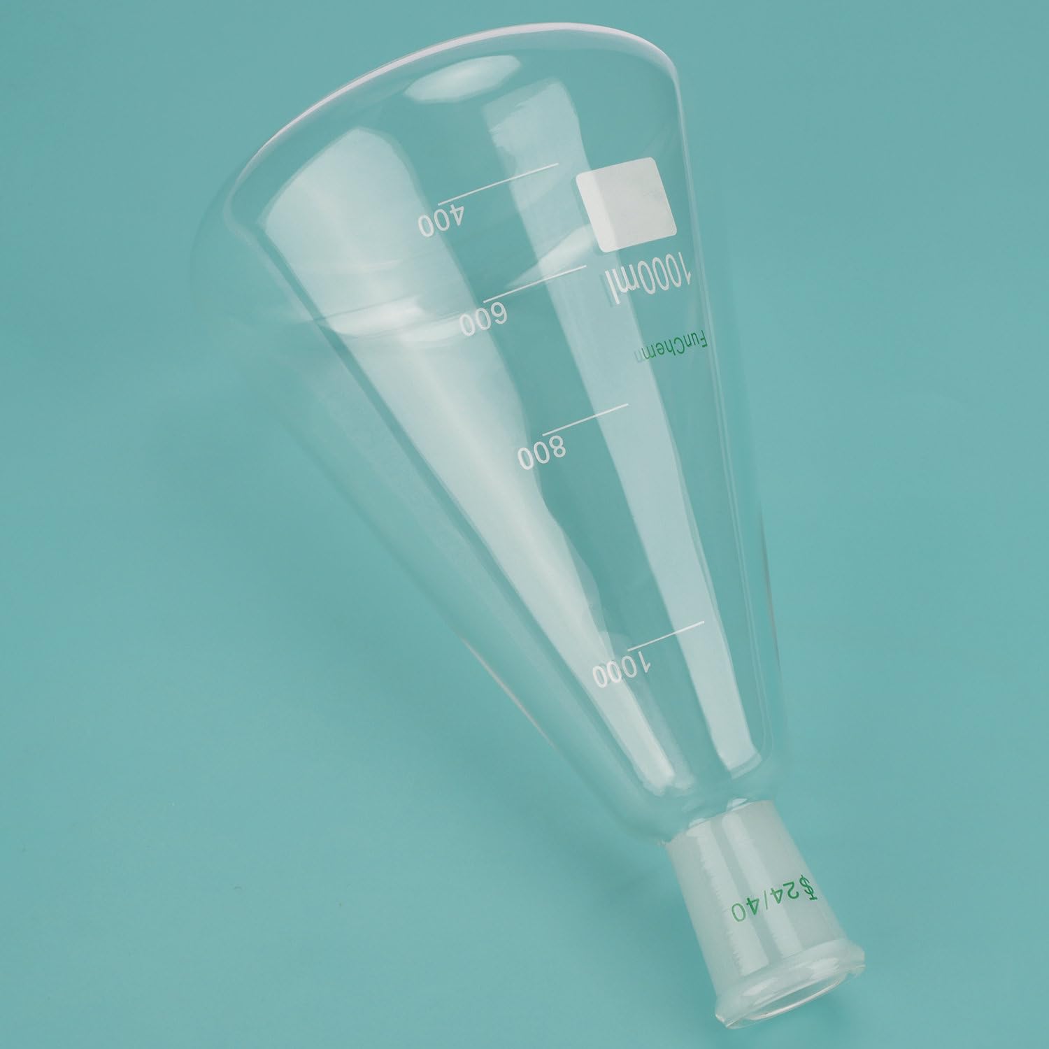 FunChem Fiole Erlenmeyer en verre 24/40, verre borosilicate gradué avec joint extérieur conique standard 24/40, 1000 ml