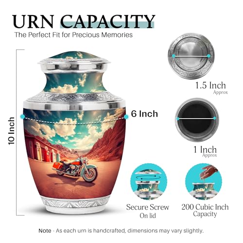 Image of Bike Urn Ashes Urns Human Remains 1 Large & 2 Small | Memorial Urn, Urns for Adult Male & Female