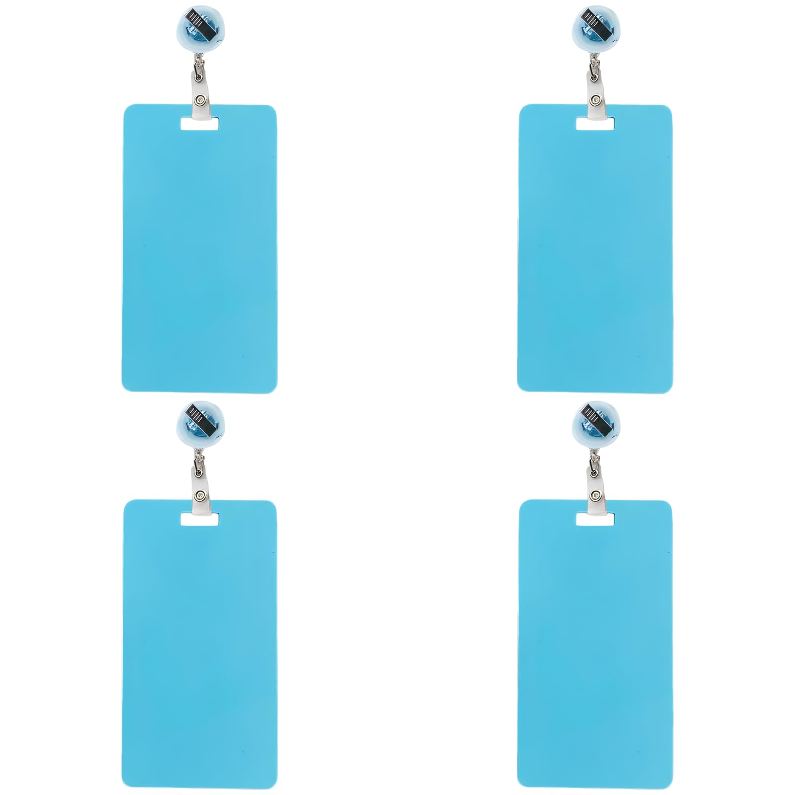 Lot de 4 notes de badge effaçables, cartes mémo réinscriptibles avec rouleaux rétractables, badge buddy vertical en silicone effaçable recto verso, pour infirmiers, médecins et personnel de bureau