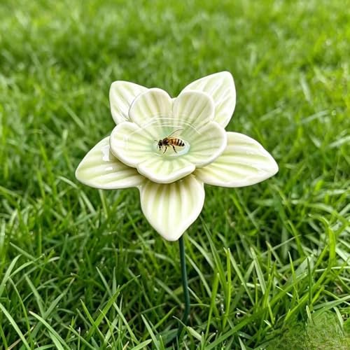 Taza para abejas de jardín con bebedero apícola cerámico para mariposas 3
