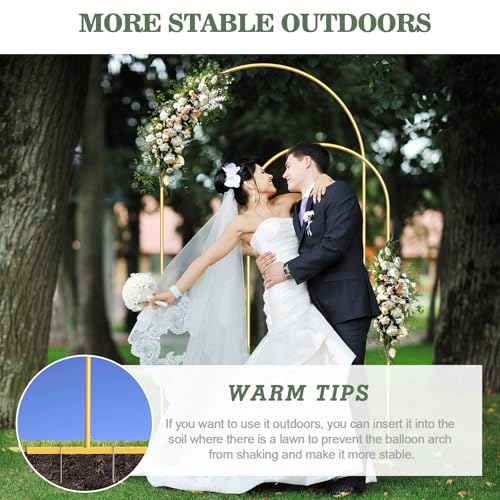Wedding Arch Backdrop Stand Set of 2 (7.3FT/6FT), Gold Metal Arch Backdrop Stand,Balloon Arch Stand for Wedding Ceremony Baby Shower Outdoor Indoor Birthday Party Graduation Decoration,Gold - Image 7