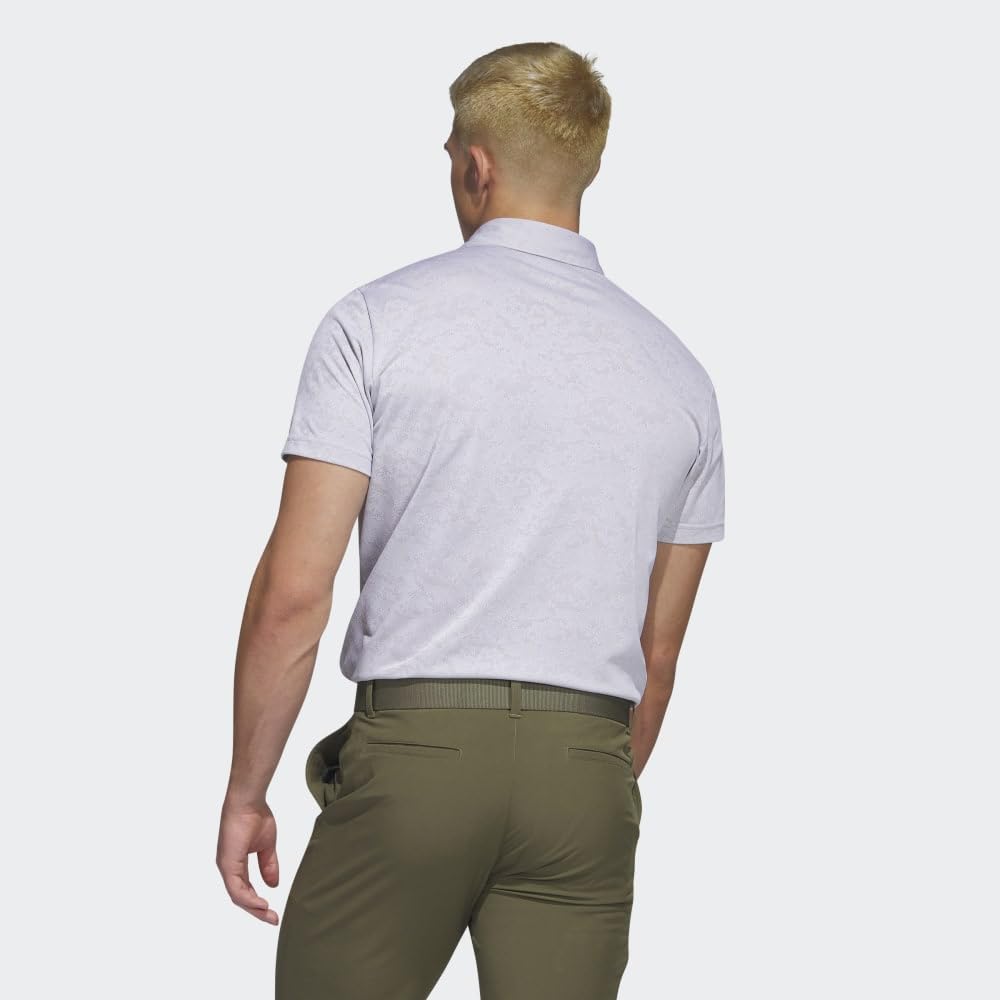 adidas Textured Jacquard Golf Polo Shirt Maglietta da Golf Uomo