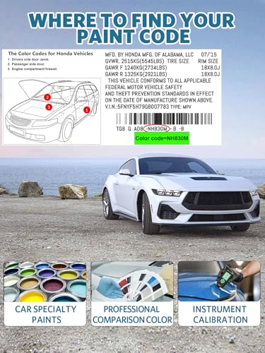 Image of B-607M Cosmic Blue Metallic Car Touch Up Paint for Honda, Color Match Auto Paint Repair Pen,Professional Car Scratch Repair Remover Pen Quick Drying, Easy to Use
