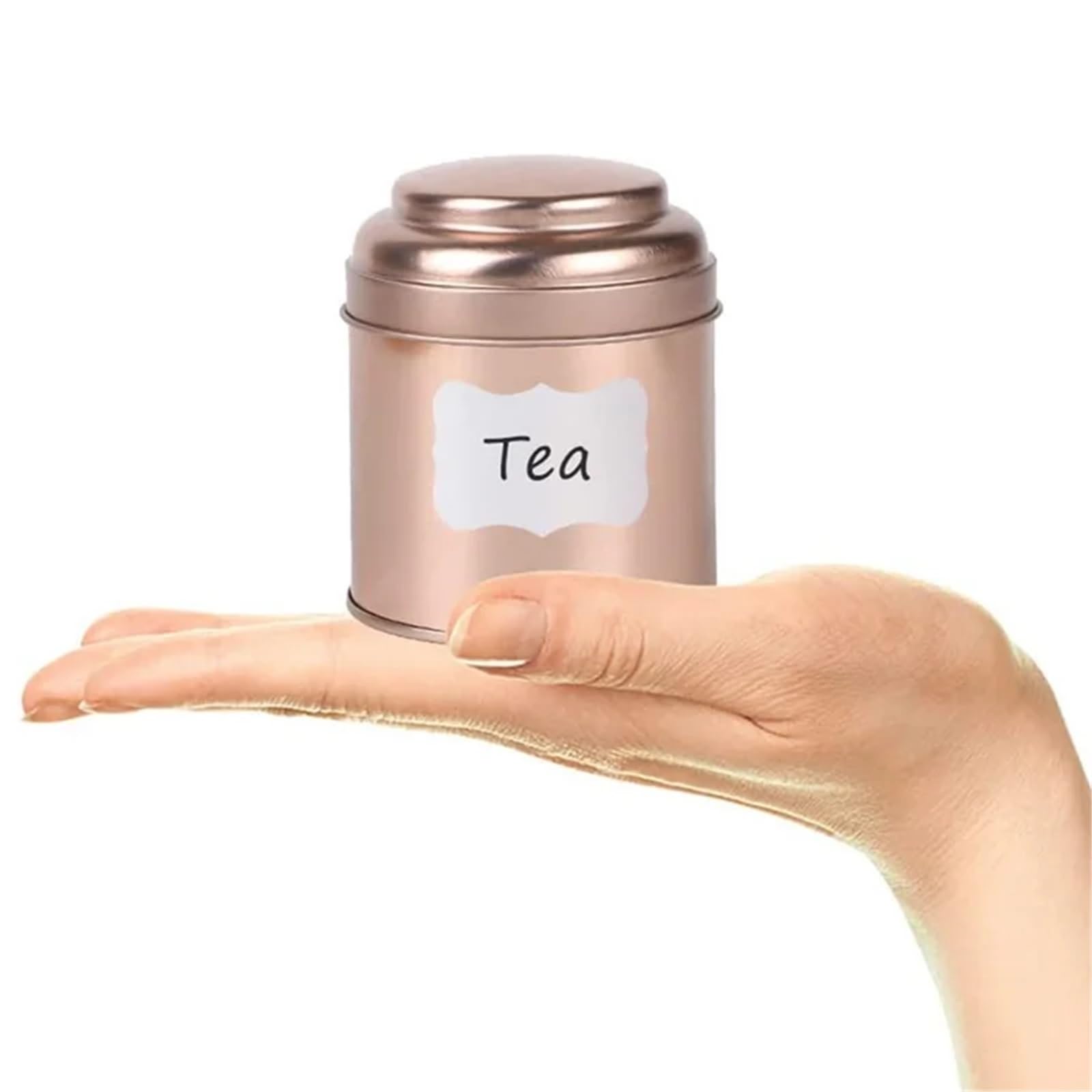 XIEHYA 6Pcs Tea Tins Canister With Airtight Double Lids,Mini Tin Can Box And Small Round Kitchen Canisters For Tea