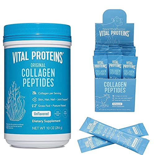Vital Proteins Collagen Peptides Powder Supplement Canister + Travel Packs Collagen Peptides Powder 0.35 Ounce (Pack of 20)