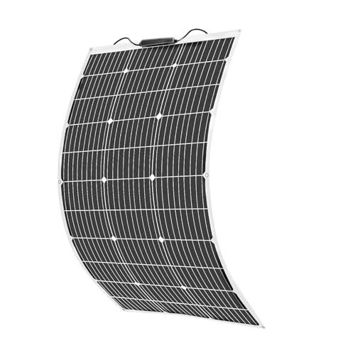 Aysolar 100W 18V Panel Solar Flexible Monocristalino Placa Solar Flexible IP67 Impermeabilidad Alta Eficiencia Módulo Solar para Autocaravana, Coche, Barco, Baterías de 12 V
