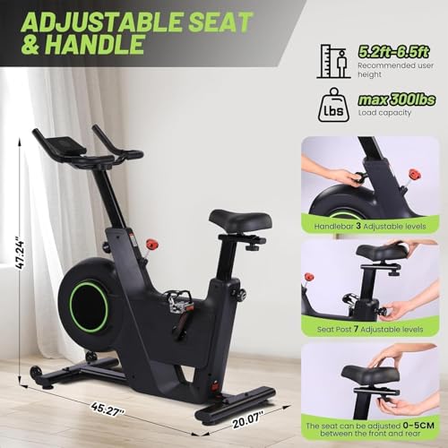 Image of 30 LBS Magnetic Indoor Cycling Bike,Stationary Bikes with 9-Level Handlebar Adjustment and 14-Level Seat Height,LCD Monitor for Home Cardio,Home Workouts and Gym