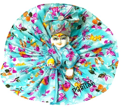 Image of Partish Laddu Gopal Summer Dress with Pagdi (Pack of 4) l Ladoo Gopal Cotton Dress l Kanha Ji Poshak Size 0 1 2 3 4 5 6 (G, Size 2)
