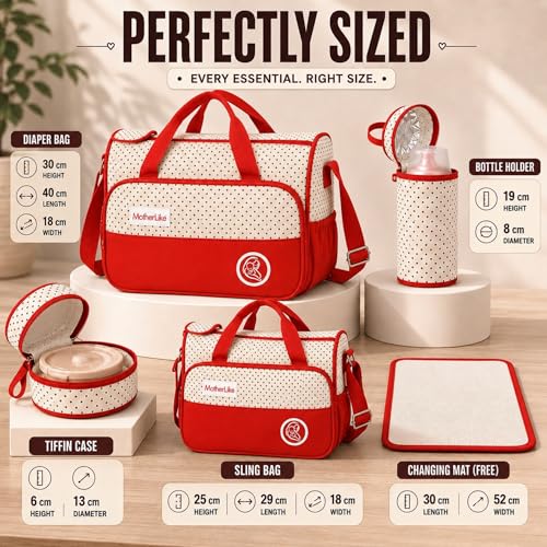 Image of Diaper Tote Bag Set for Mothers for Travel | Shoulder Side Diaper Tote Baby Bag with Changing Station & Insulated Pockets | Waterproof Maternity Diaper Bag for Baby & Mom | 24 L,12 Pockets