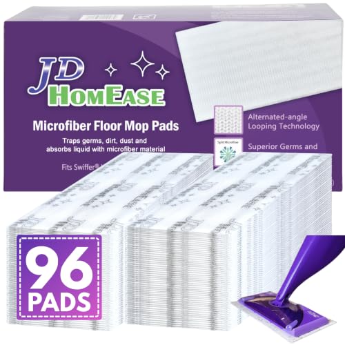 Image of 96 Pack Premium Microfiber Replacement Pads for Swiffer WetJet - Super Absorbent, Lint-Free, Durable-11 inchx5.5 inch, Perfect Fit Swiffer WetJet Mop - Safe on Hardwood, Tile, Vinyl