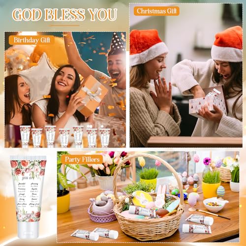 Image of 24 Pcs Mini Sunscreen Bulk for Summer Party Wedding SPF 30 Water Resistant Sunscreen Lotion Bulk 1oz Travel Size for Thank You Gifts Wedding Supplies (Religious)