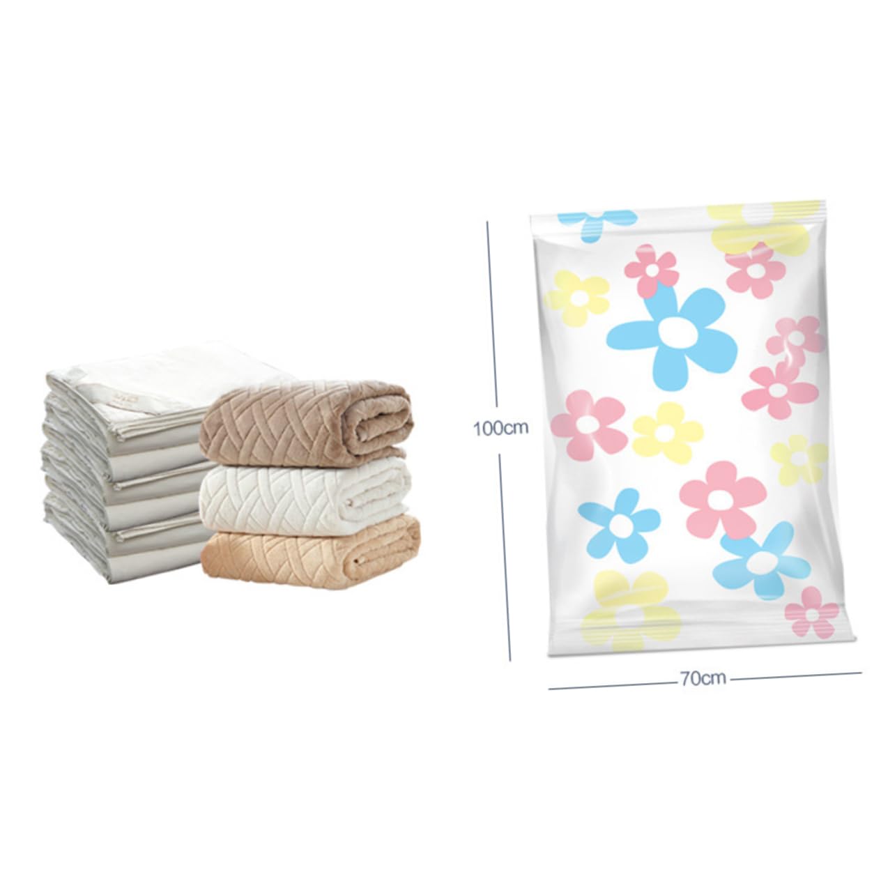 Vakuum Aufbewahrungsbeutel Faltbar 11 Stück mit Handpumpe Platzsparend Zufällige Farbe für Quilts und Decken