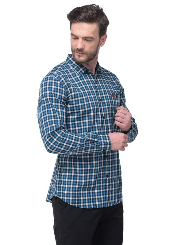 Image of Woodland Mens Cotton Printed Casual Regular Fit Full Sleeves Shirt