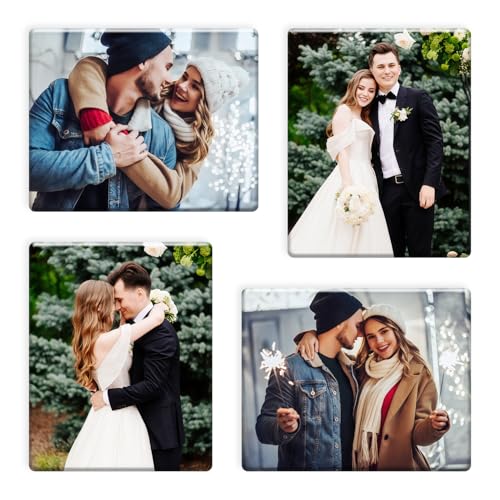 Image of Custom Fridge Magnets, Personalized Photo Magnets for Refrigerator, Home Decoration Picture Magnet Stickers for Office and Kitchen, Door (Rectangle Magnets)