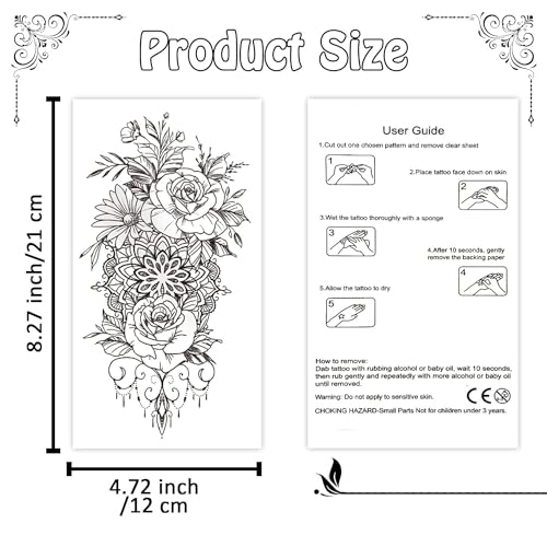 Cerlaza CTS0055 Temporary Tattoos For Women Adult thumb #5