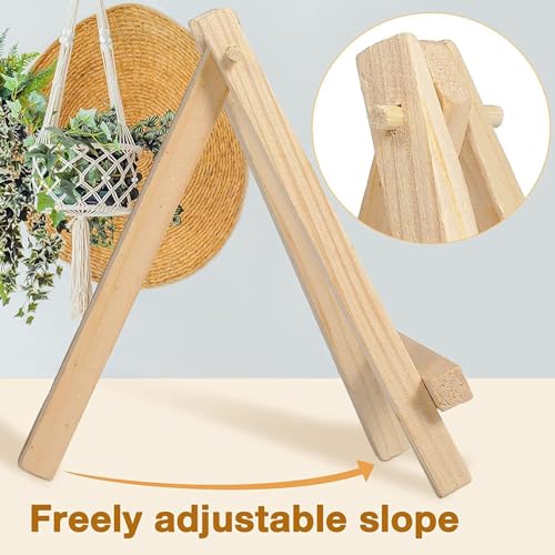 حامل عرض خشبي طبيعي صغير من تزويق، حامل عرض 7 × 12.5 سم، حامل ثلاثي القوائم لحفلات الرسم الفناني، حامل لسطح الطاولة للقماش الصغير، حرف الاطفال، بطاقات العمل، الصور، 12 قطعة