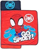 Jay Franco Marvel Spidey & His Amazing Friends Go Spidey Nap Mat – Built-in Pillow and Blanket - Super Soft Microfiber Kids'/Toddler/Children's Bedding, Ages 3-7