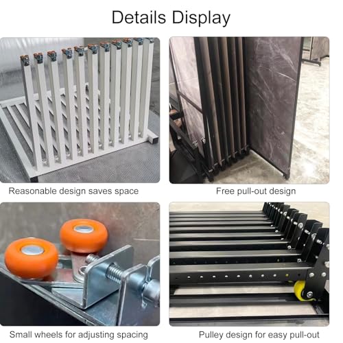 Grande espositore scorrevole – Scaffale regolabile a 20 ripiani per campioni di piastrelle per mostre e forniture fieristiche