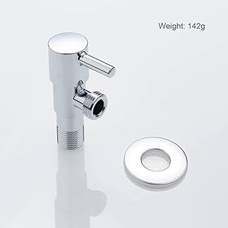 Ibergrif Angle Valve 1/2 Inch Wall Connection, 1/2 Inch Hose Connection, Corner Control Valve, Angle Valve Sink for Cold Hot Water Drinking Water, Chrome