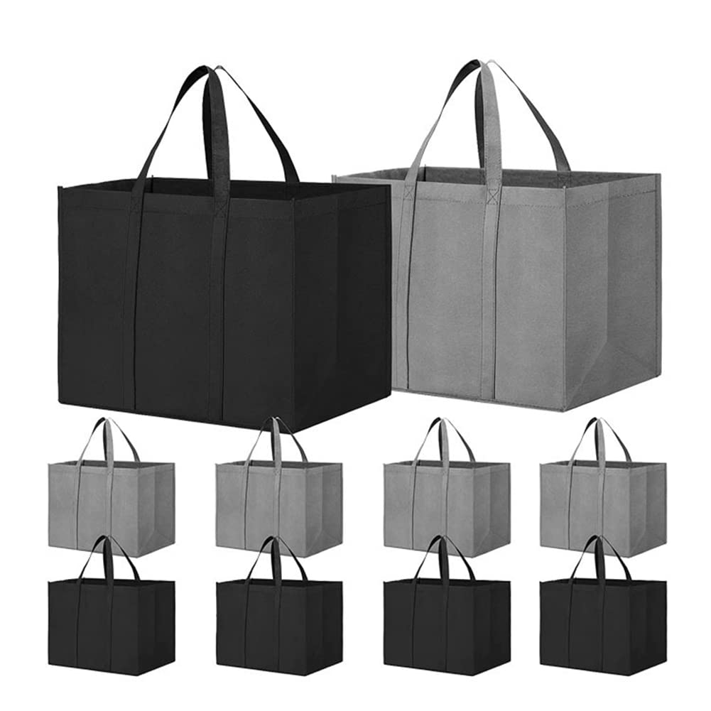 CTRLZS 10 Pack Reusable Grocery Bags 35L Large Reusable Shopping Bags Foldable Tote Bags for Kitchen Groceries