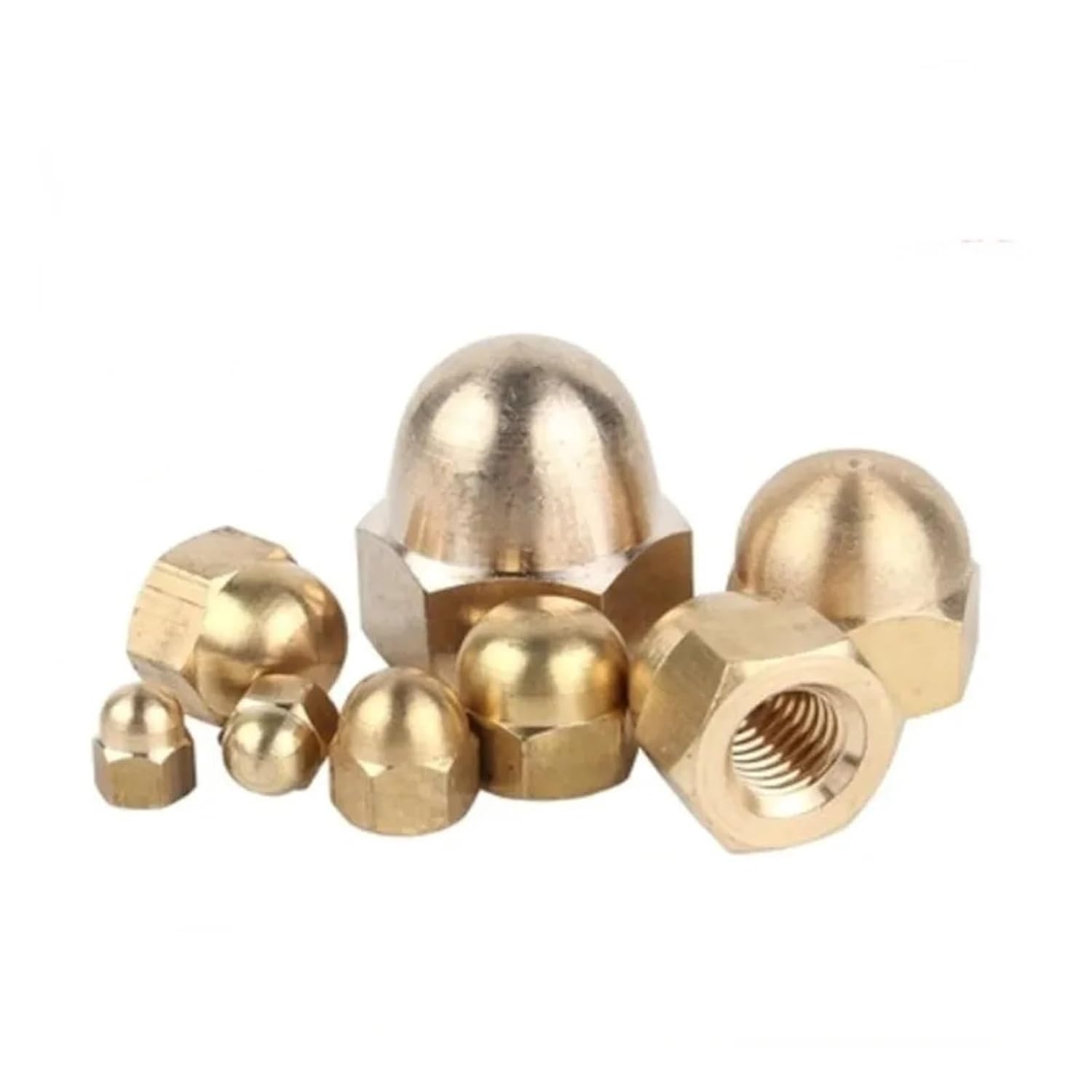 M3 M4 M5 M6 M8 M10 M12 M16 Brass Cap Nuts Decorative Cover Semicircle Acorn Nut(M3 20PCS)