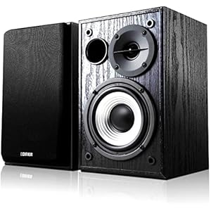 Edifier R980T Aktive 2.0 Lautsprechersystem Paar (24 Watt), 4″ PC Regallautsprecher Studio Monitore für Computer –Schwarz