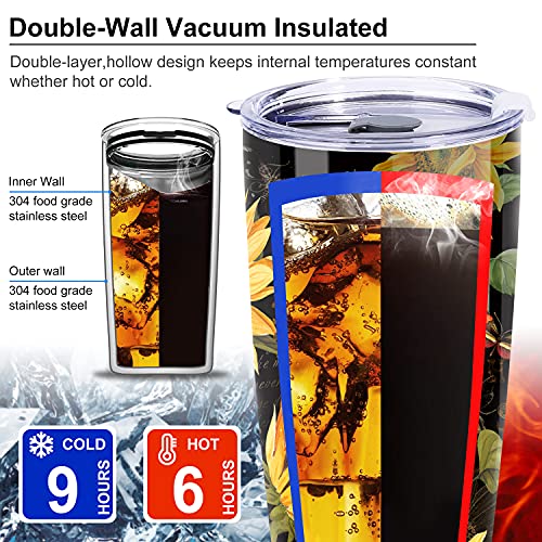 NymphFable 20oz Girasol Taza Termo Cafe para Llevar Taza Termica Acero Inoxidable Taza Personalizada - Imagen 6