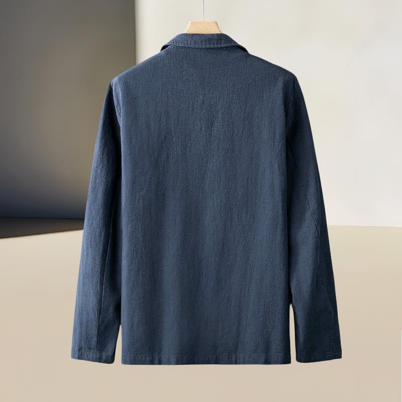 Lin style rétro haut de gamme blazer ramie finitions tailleur