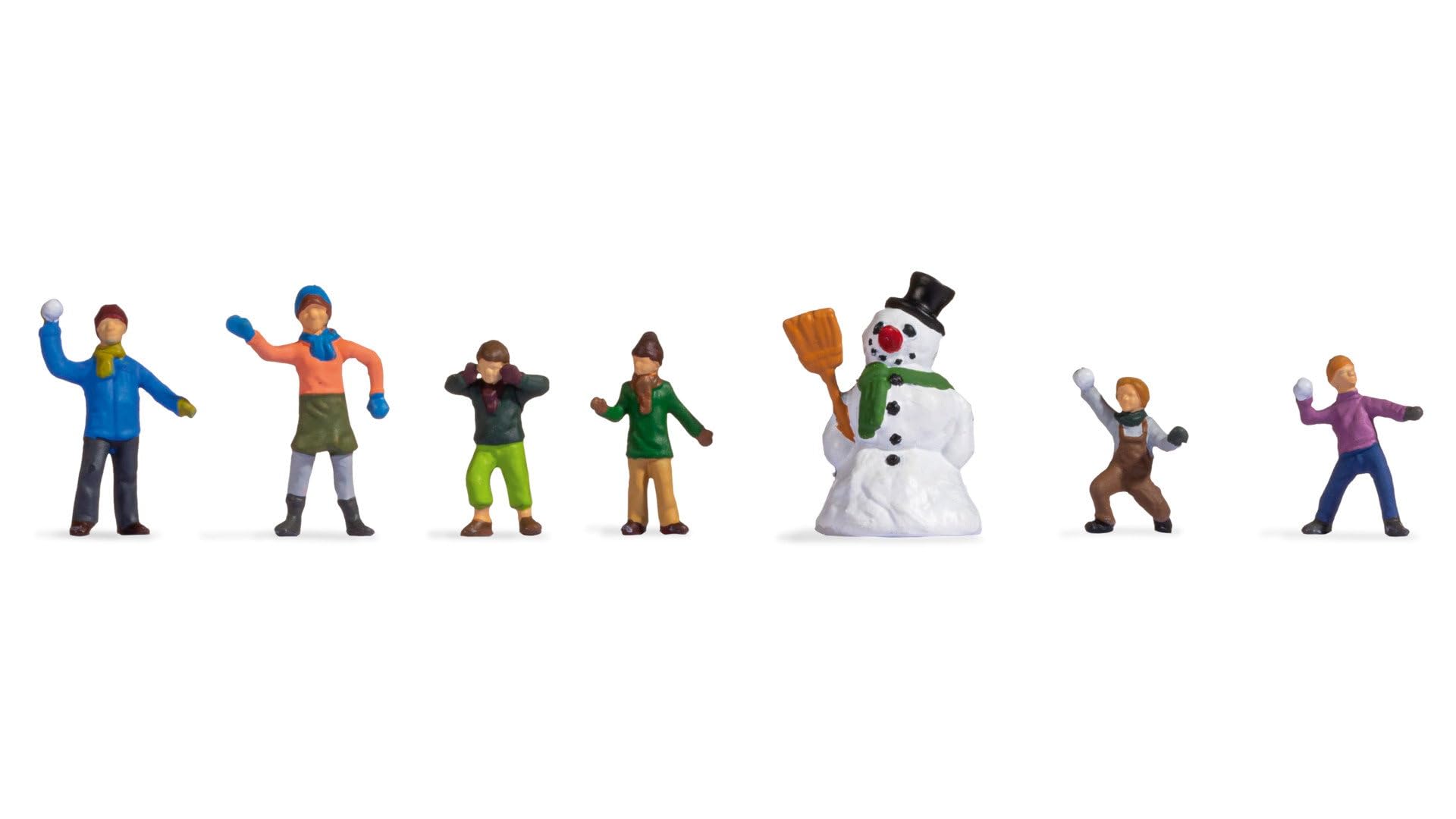 NOCH Kids in the Snow Model Figure Set, Perfect for Winter Scenes in Gauge N