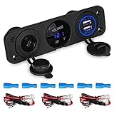  WATERWICH 2 3 4 Agujero Marino Iluminado Toggle Rocker Interruptor Panel Impermeable LED de Encendido Luz Interruptor Basculante para RV Coche Barco Remolque vehículos camión Barco SUV, 3 Hole Blue