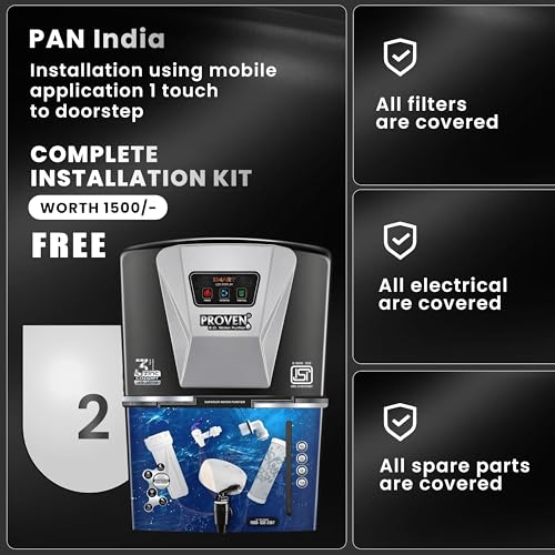 Image of Proven Jupiter RO Water Purifier for Home, 12L | RO+UF+UV with Copper, Zinc & Alkaline, TDS Adjuster, ISI Certified, Borewell & Hard Water.